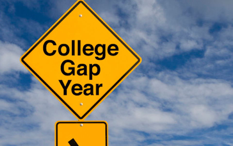 College Gap Year road sign against a cloudy sky, exploring the benefits of taking a break, by The Red Pen
